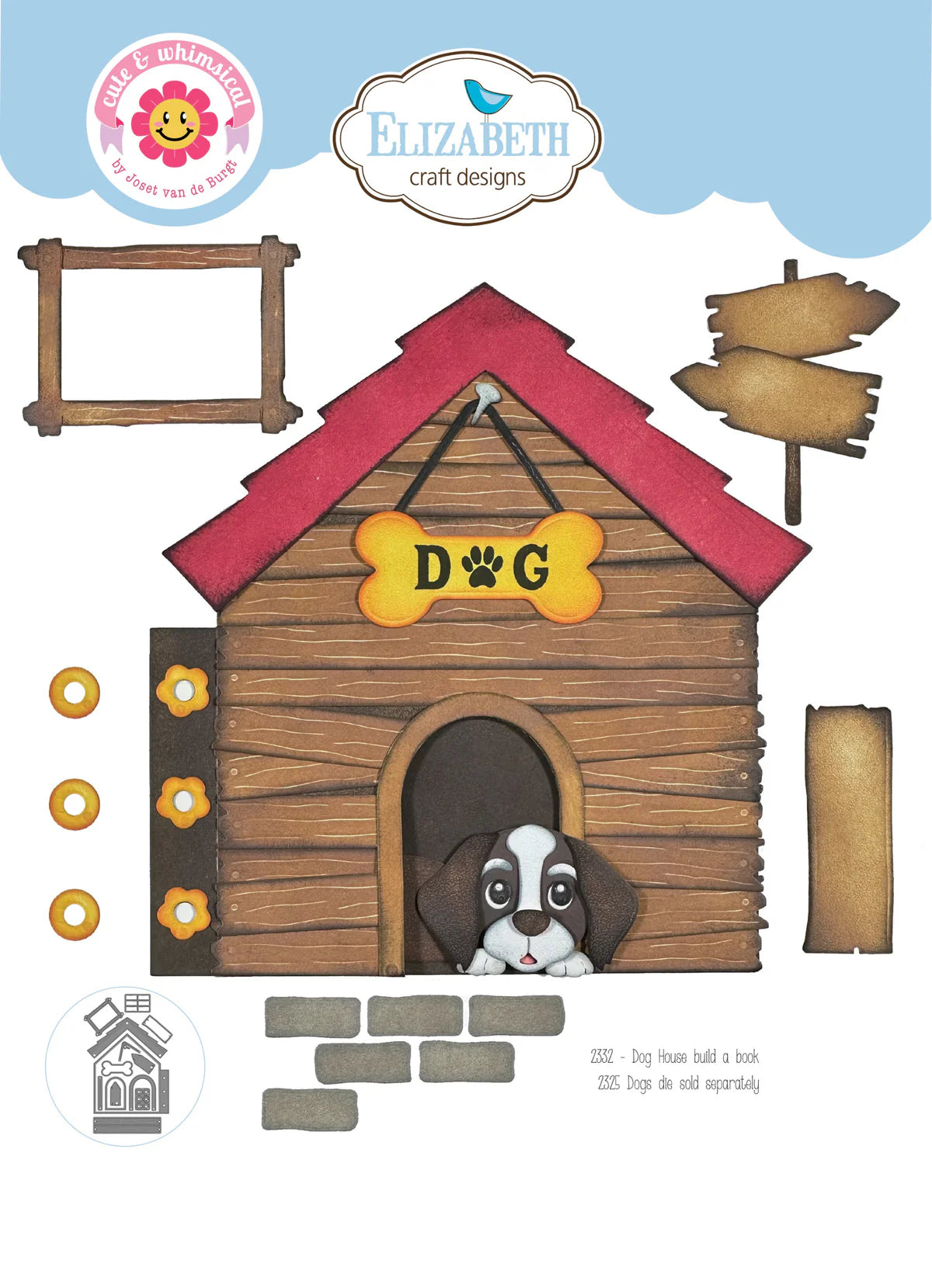 Elizabeth Craft Designs Dog House Build A Book Metal Die Set